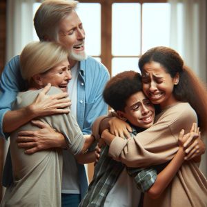 Reunion with relieved family