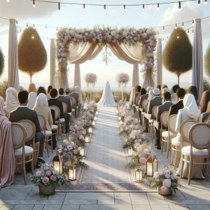 Elegant wedding ceremony setting