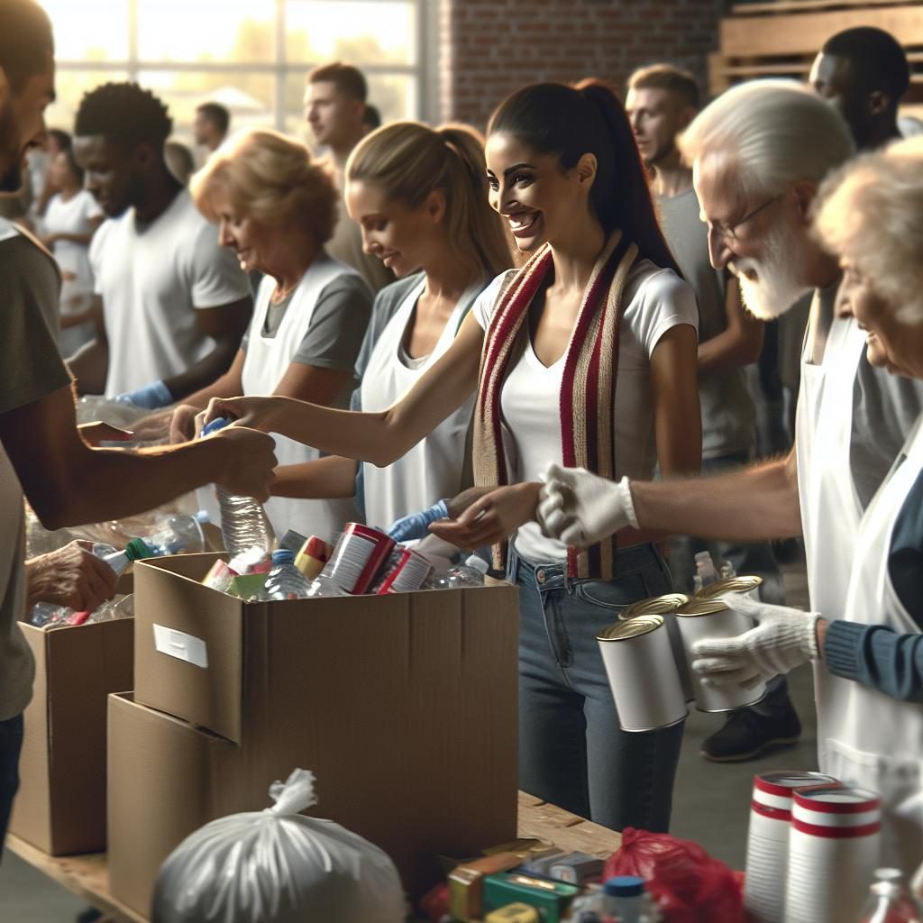 donation drive volunteers helping