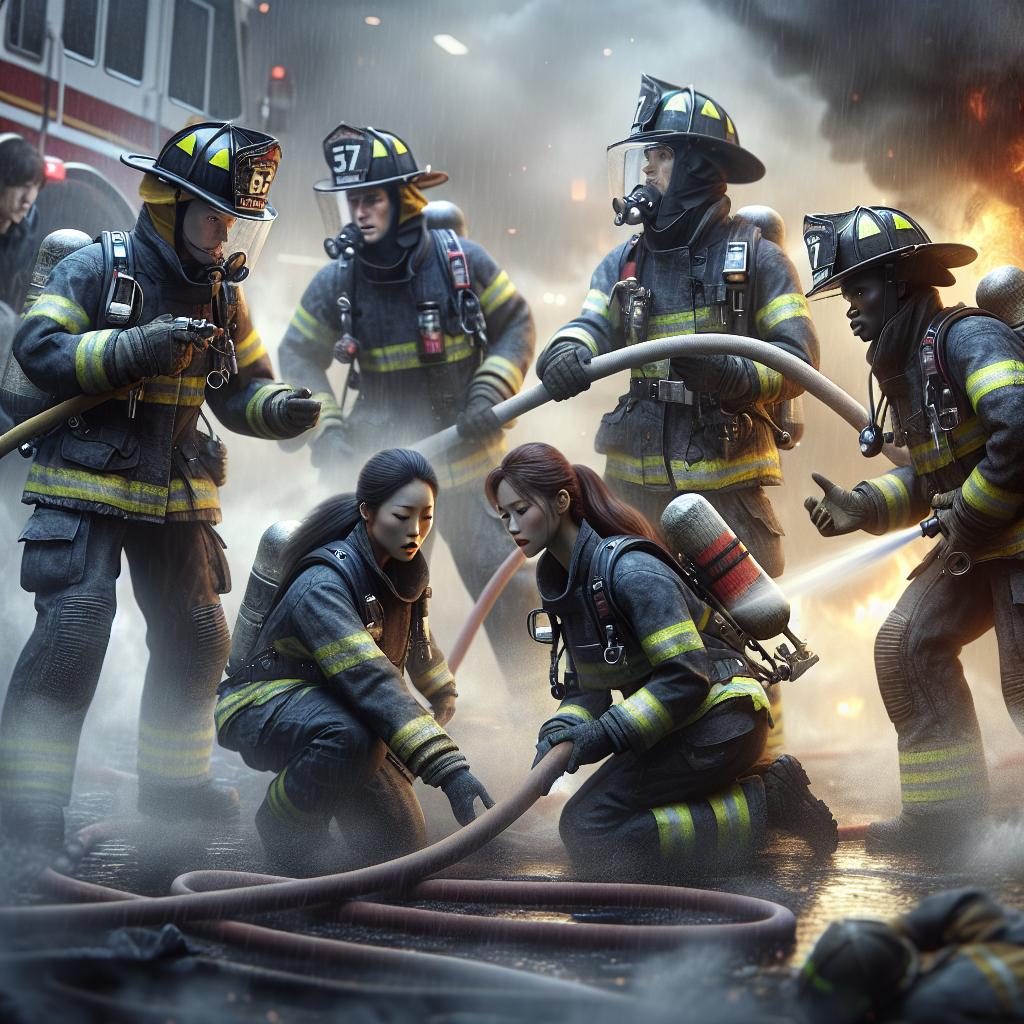 Firefighters in action