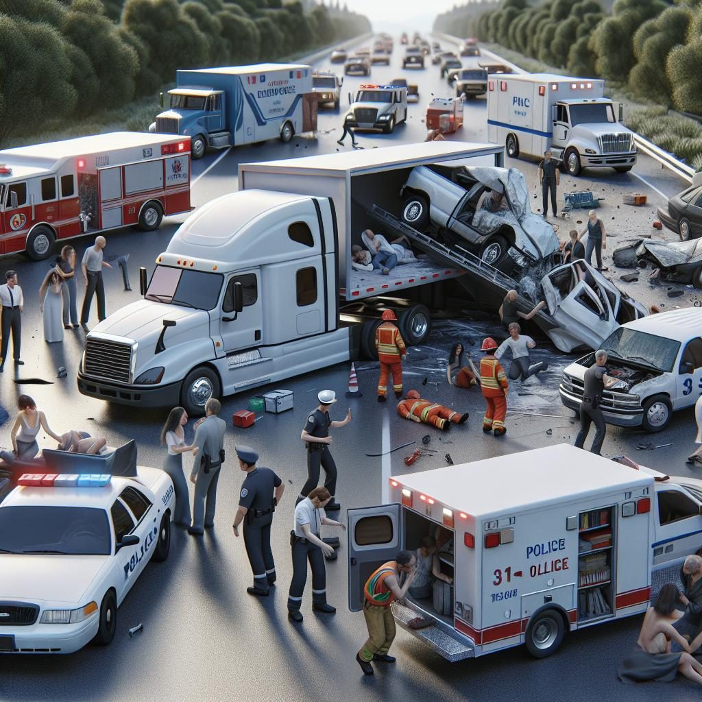 Truck accident scene