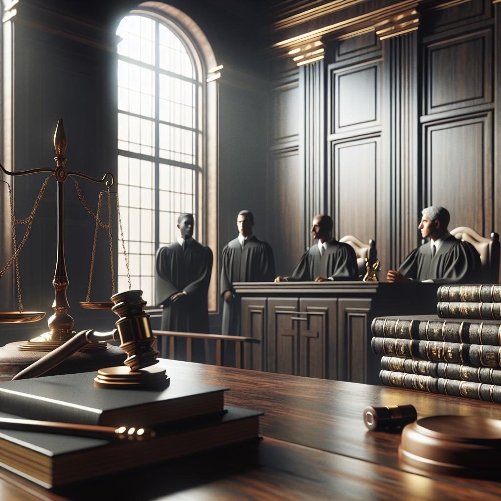 Courtroom justice concept art