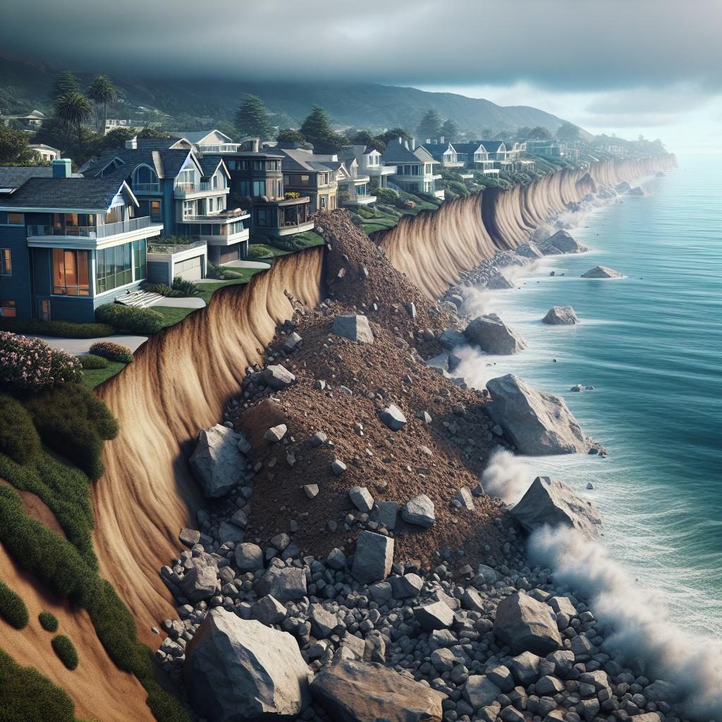 Landslide Threatens Coastal Homes