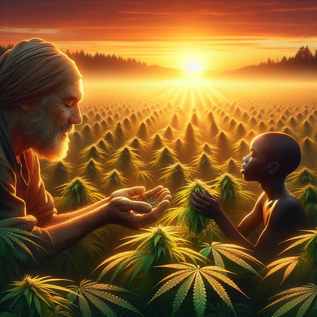 Hemp field sunrise