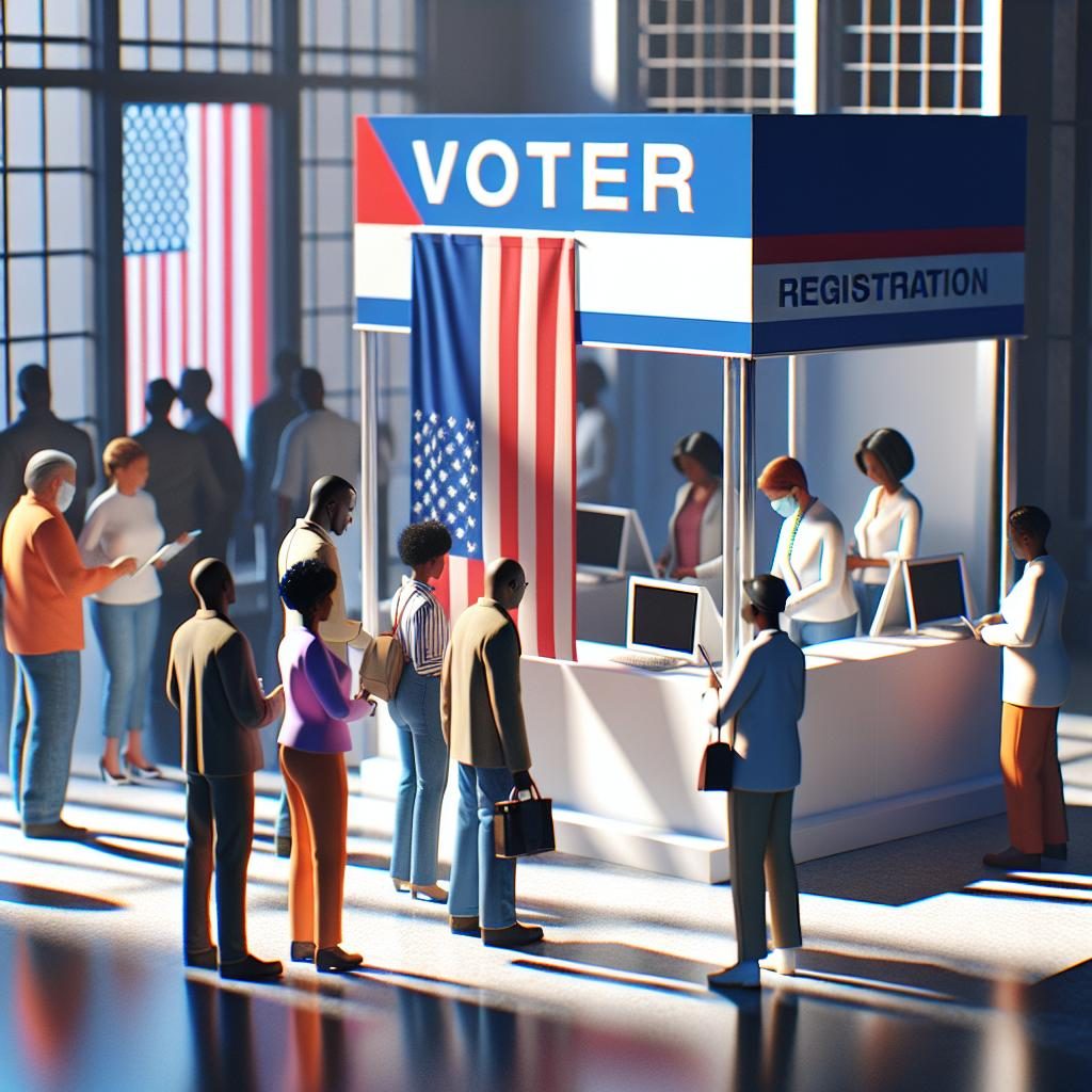 Vibrant Voter Registration Booth