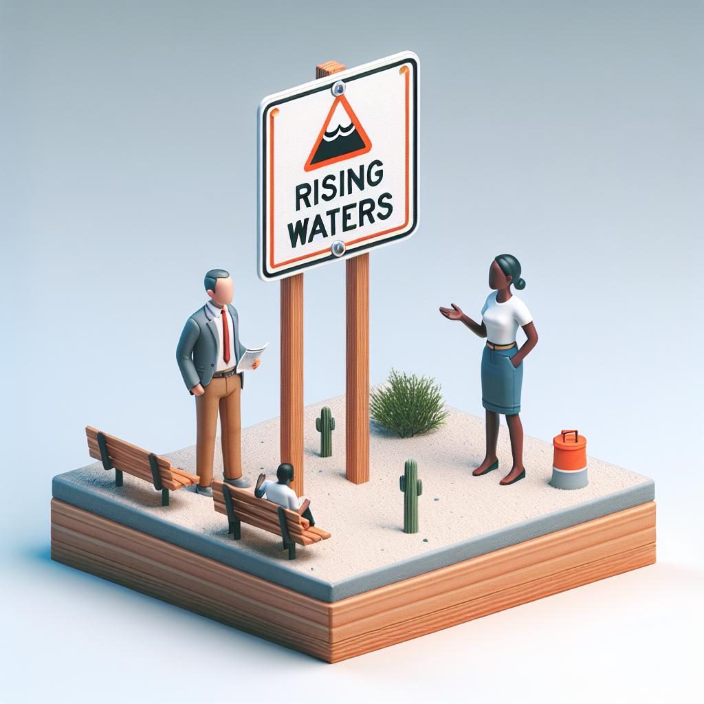 Rising Waters Alert Sign