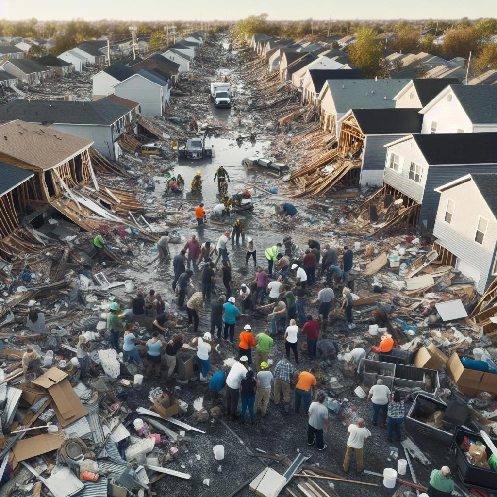 Devastated neighborhood recovery effort