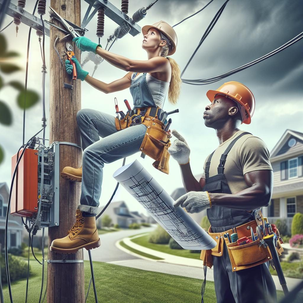 Workers Restoring Power