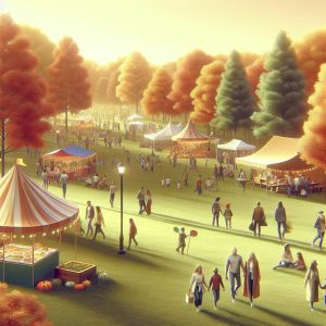 Colorful autumn festival scene