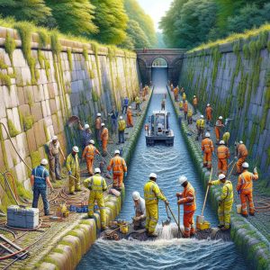 Canal repair workers