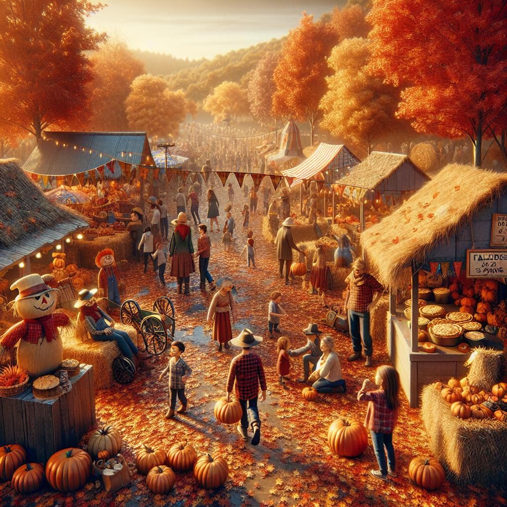 Colorful autumn festival scene