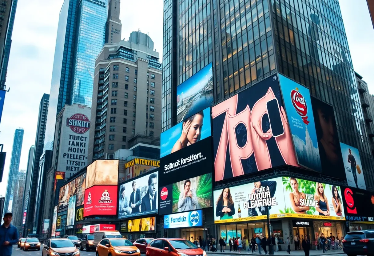 New York City skyline showcasing consumer goods marketing