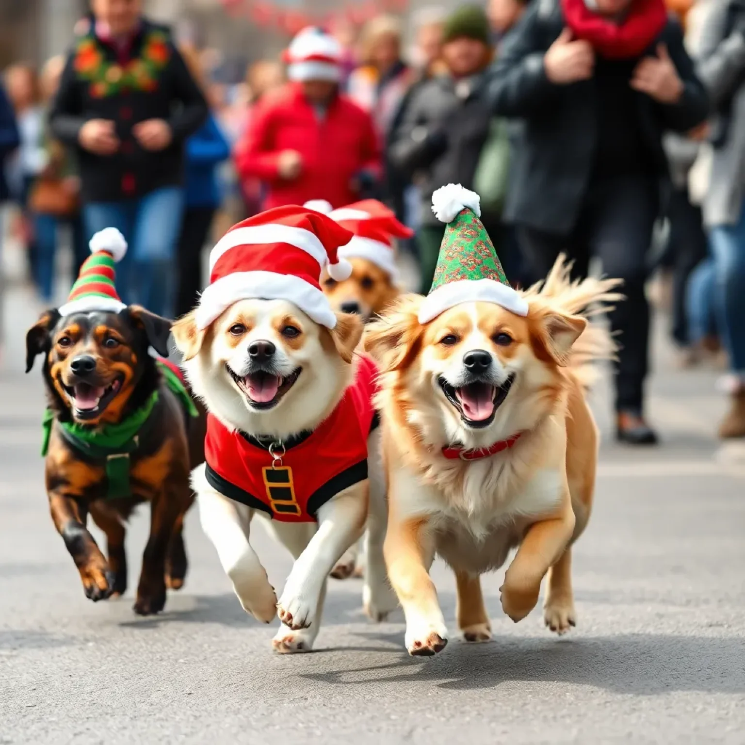 Joyful Gatherings at Santa’s Downtown Dog Dash in Aiken