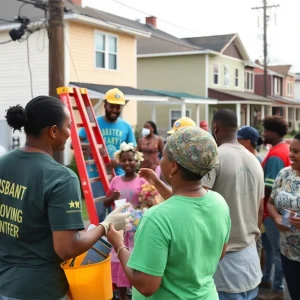 Aiken community members collaborating during recovery efforts after Hurricane Helene.