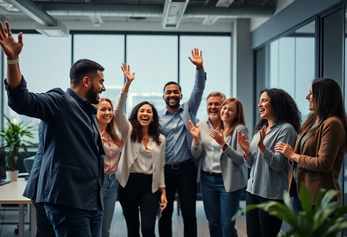 New leadership team at BriteCap Financial celebrating their appointment.