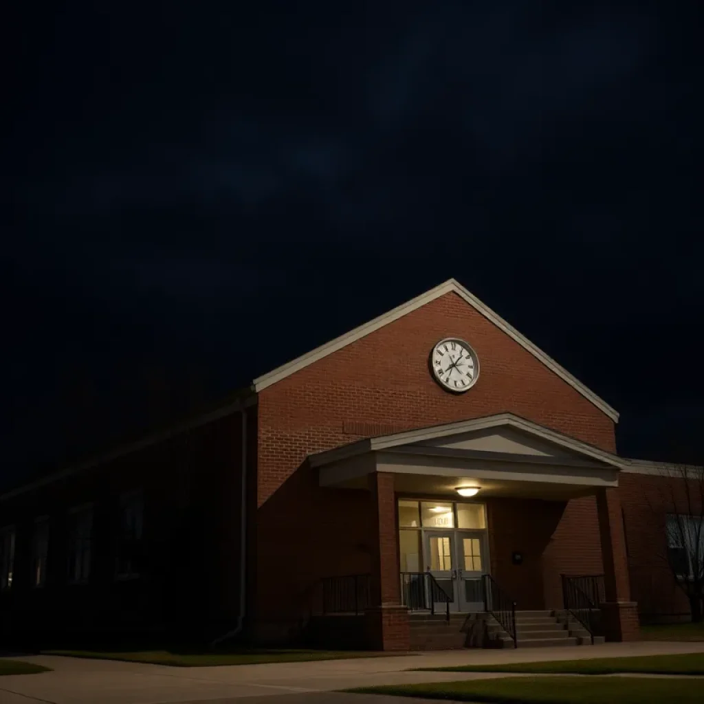 Cross Creek Comprehensive High School at night