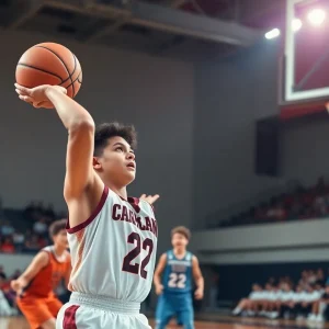 Young basketball player showcasing shooting skills