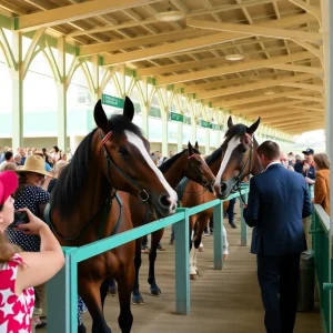 Fans enjoying the new paddock experience at the Kentucky Derby