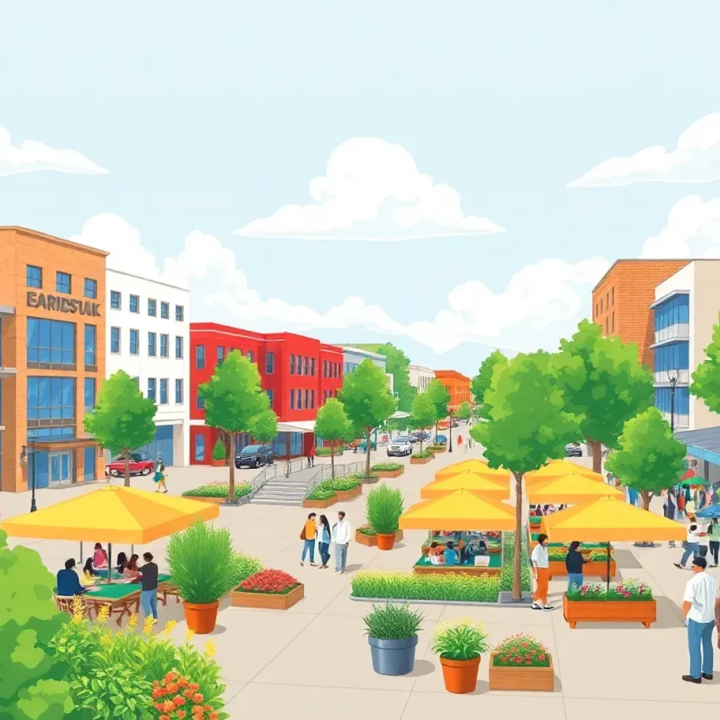 Artist rendering of the revitalized downtown area in Aiken.