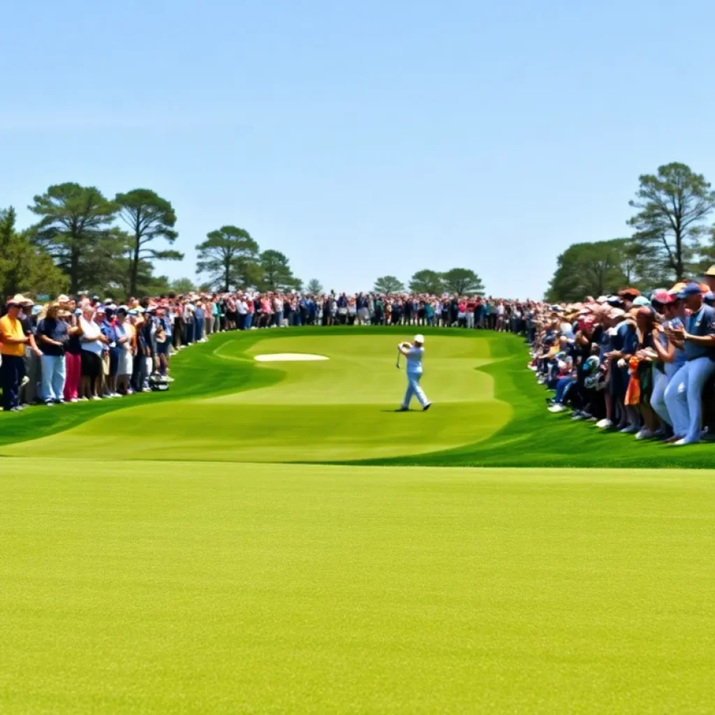 Golfers at Augusta National during the Masters Tournament