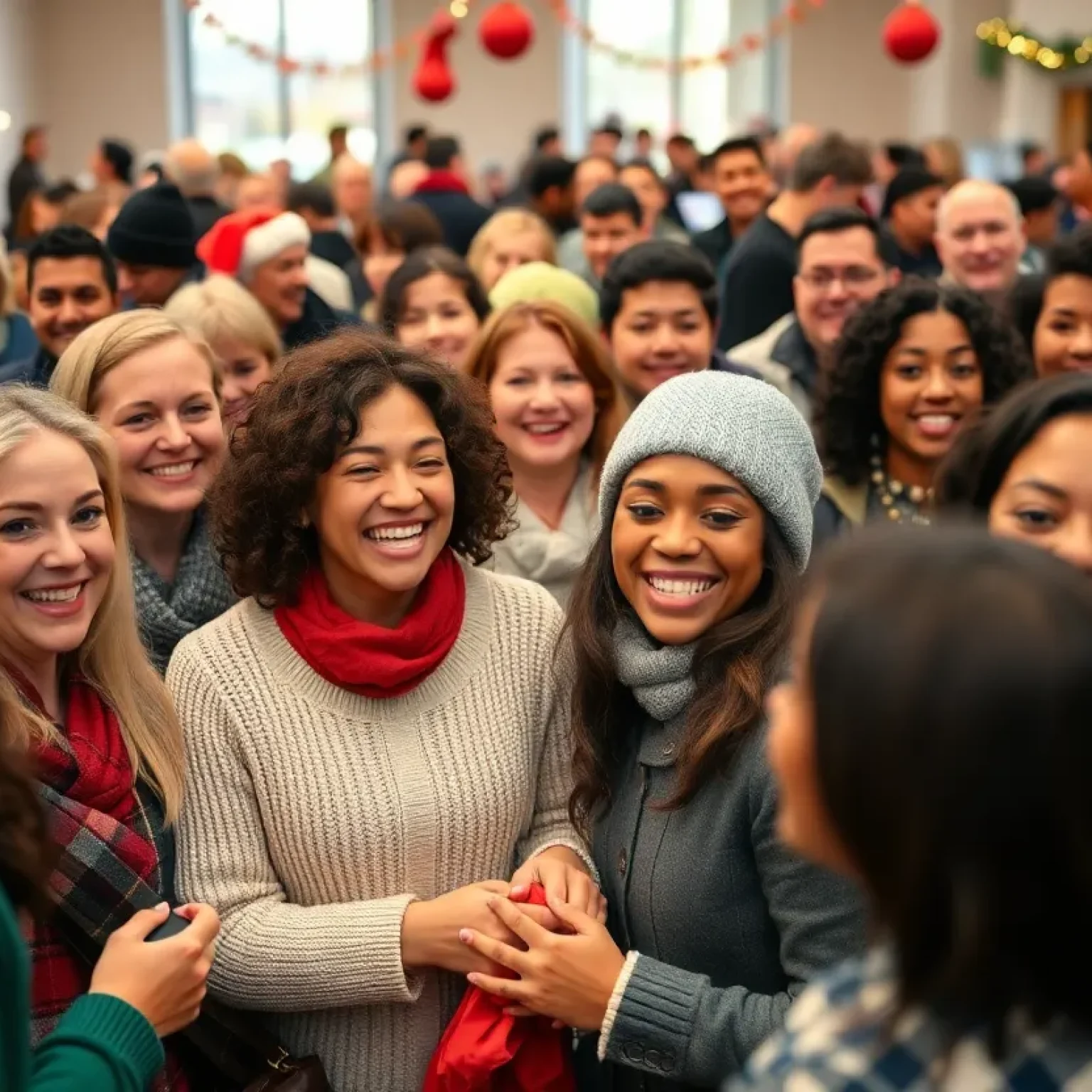 Community members participating in a holiday fundraising event in Aiken.