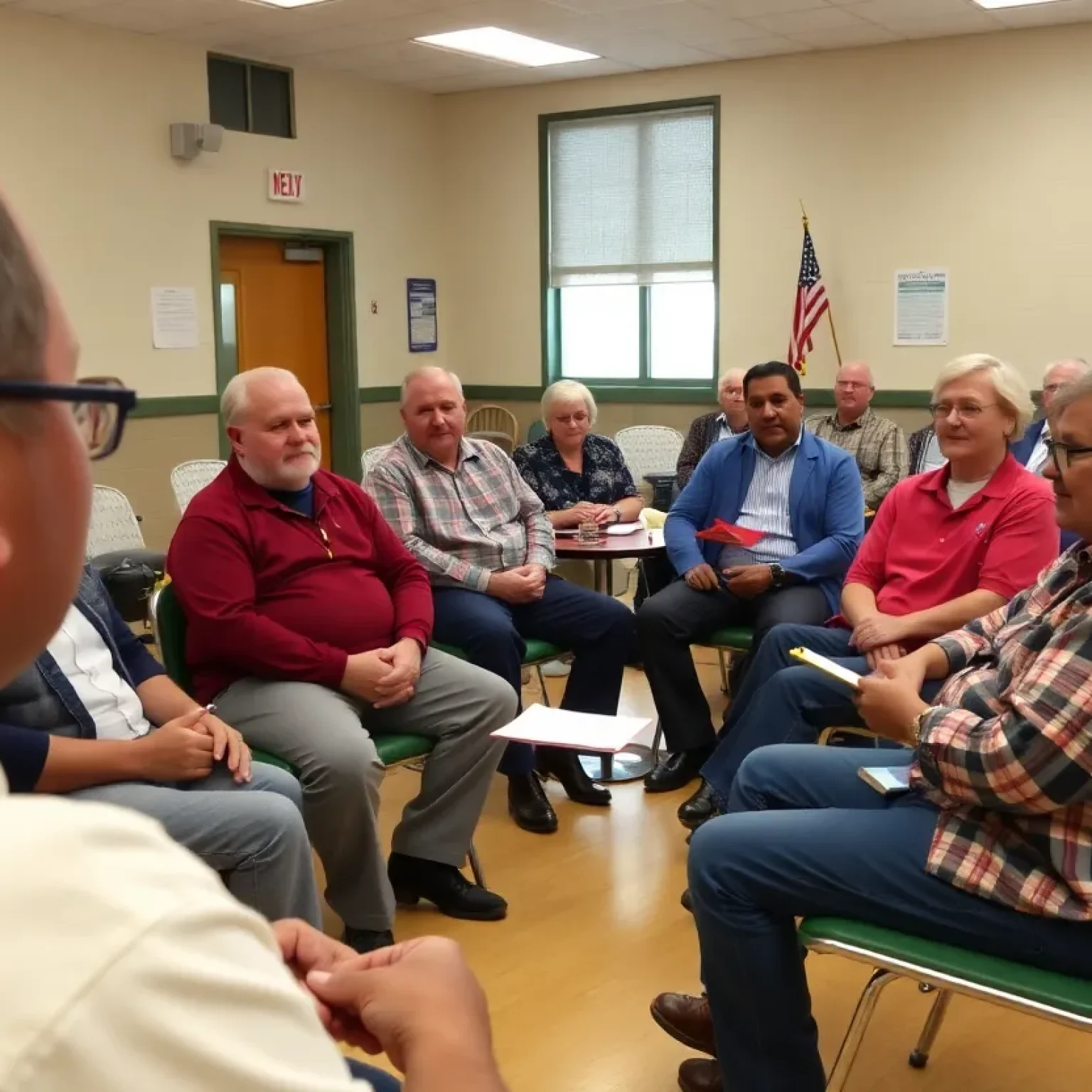 Residents attending a community meeting in Aiken discussing the bridge rehabilitation project