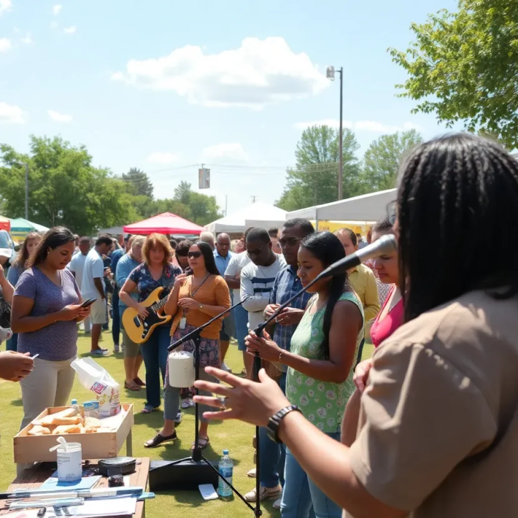 Aiken community members enjoying a sunny January event.