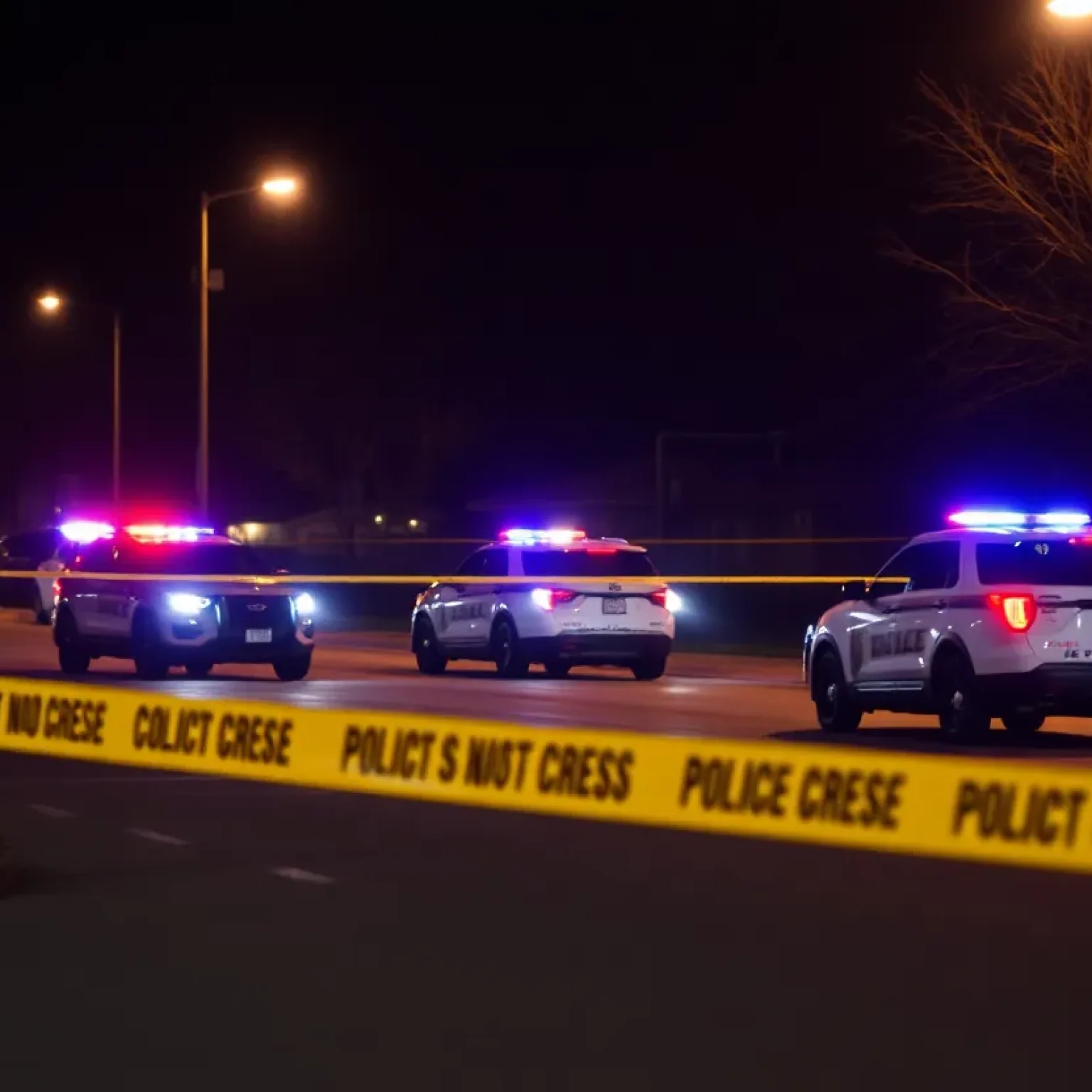 Police investigation at a crime scene in Aiken, South Carolina.