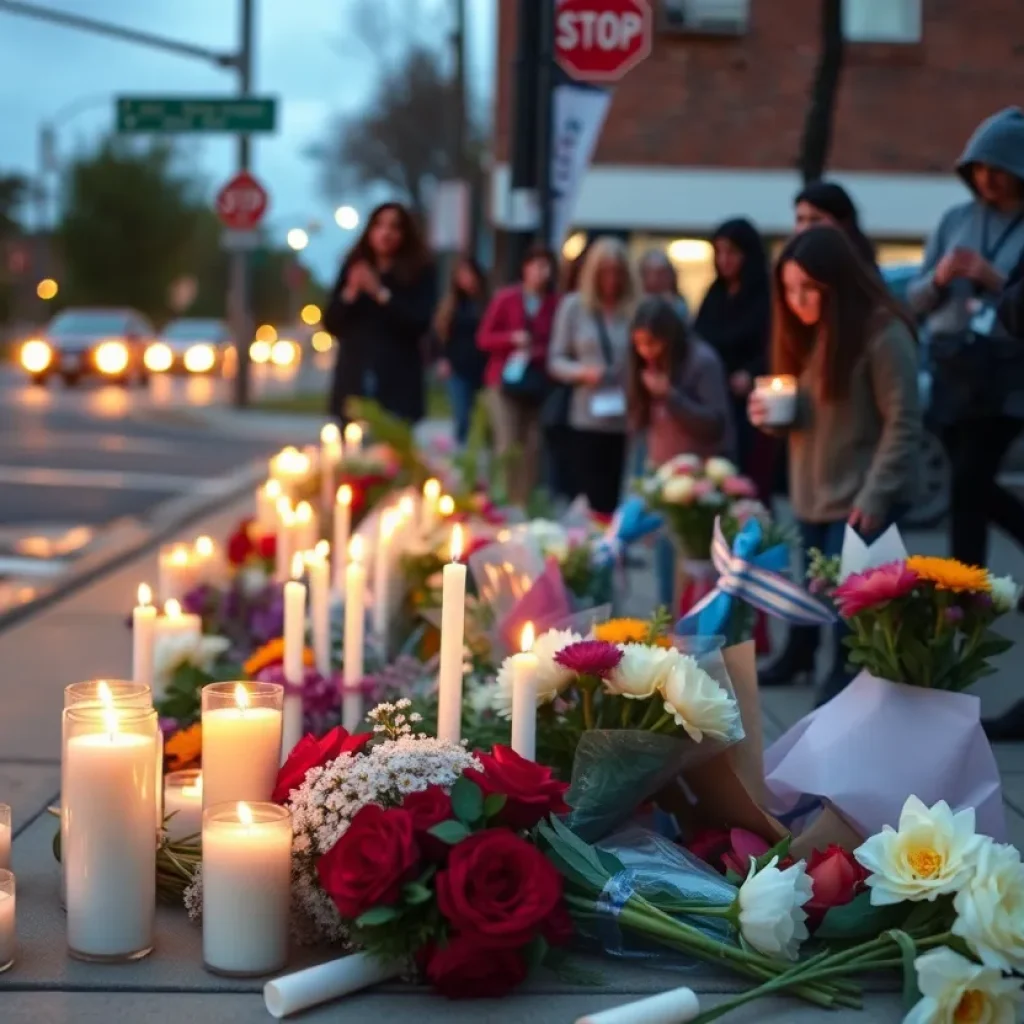 Vigil with candles and flowers in Aiken SC