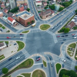 Aerial view of traffic congestion in Aiken, SC