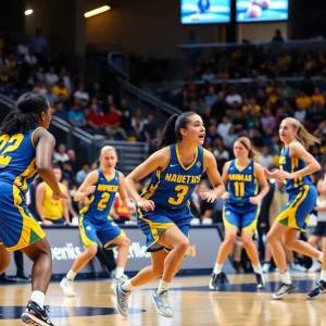 Augusta women's basketball team in action during their game against USC Aiken