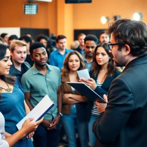 Diverse group of actors at a casting call in Augusta, Georgia