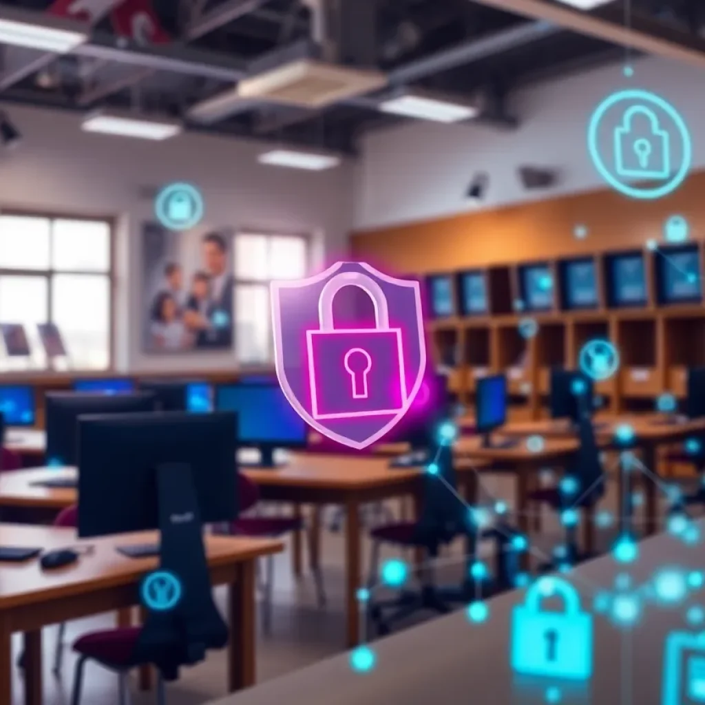 Conceptual image representing cybersecurity in educational institutions.