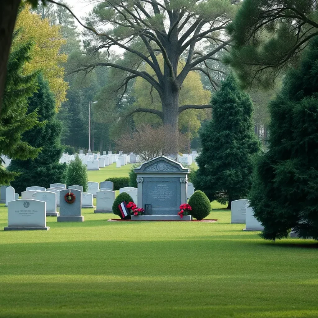 A peaceful cemetery with a small child’s memorial