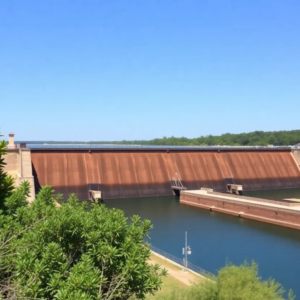 The New Savannah Bluff Lock and Dam surrounded by nature