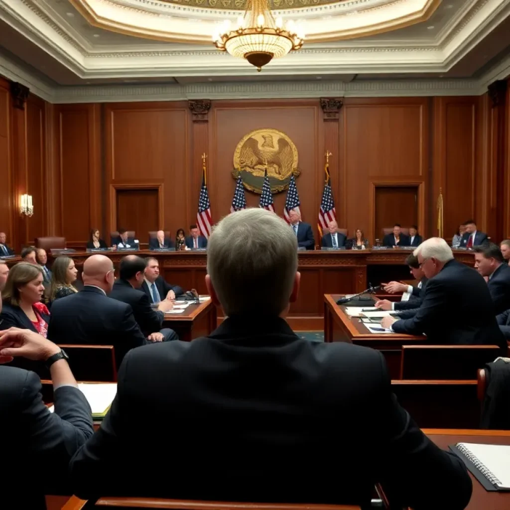 Senate hearing room during confirmation proceedings