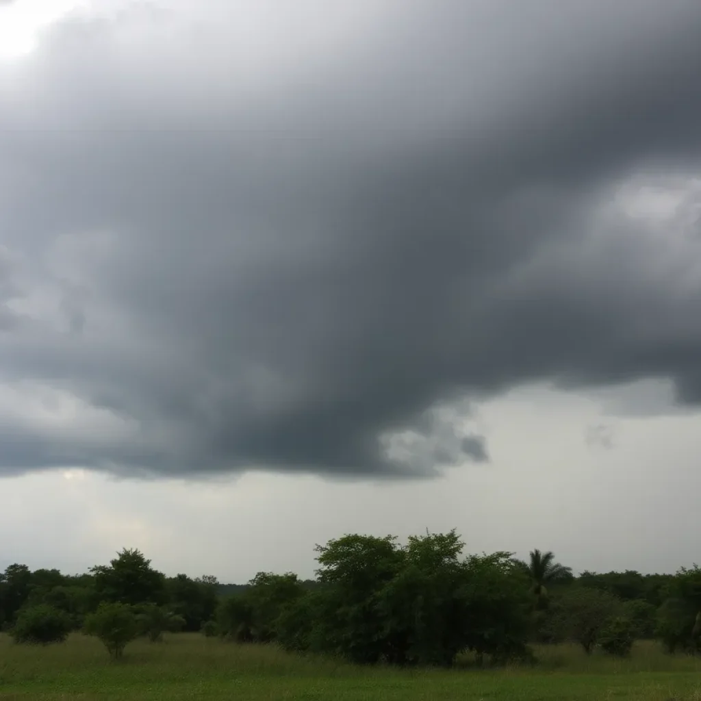 Dark stormy sky indicating severe weather conditions