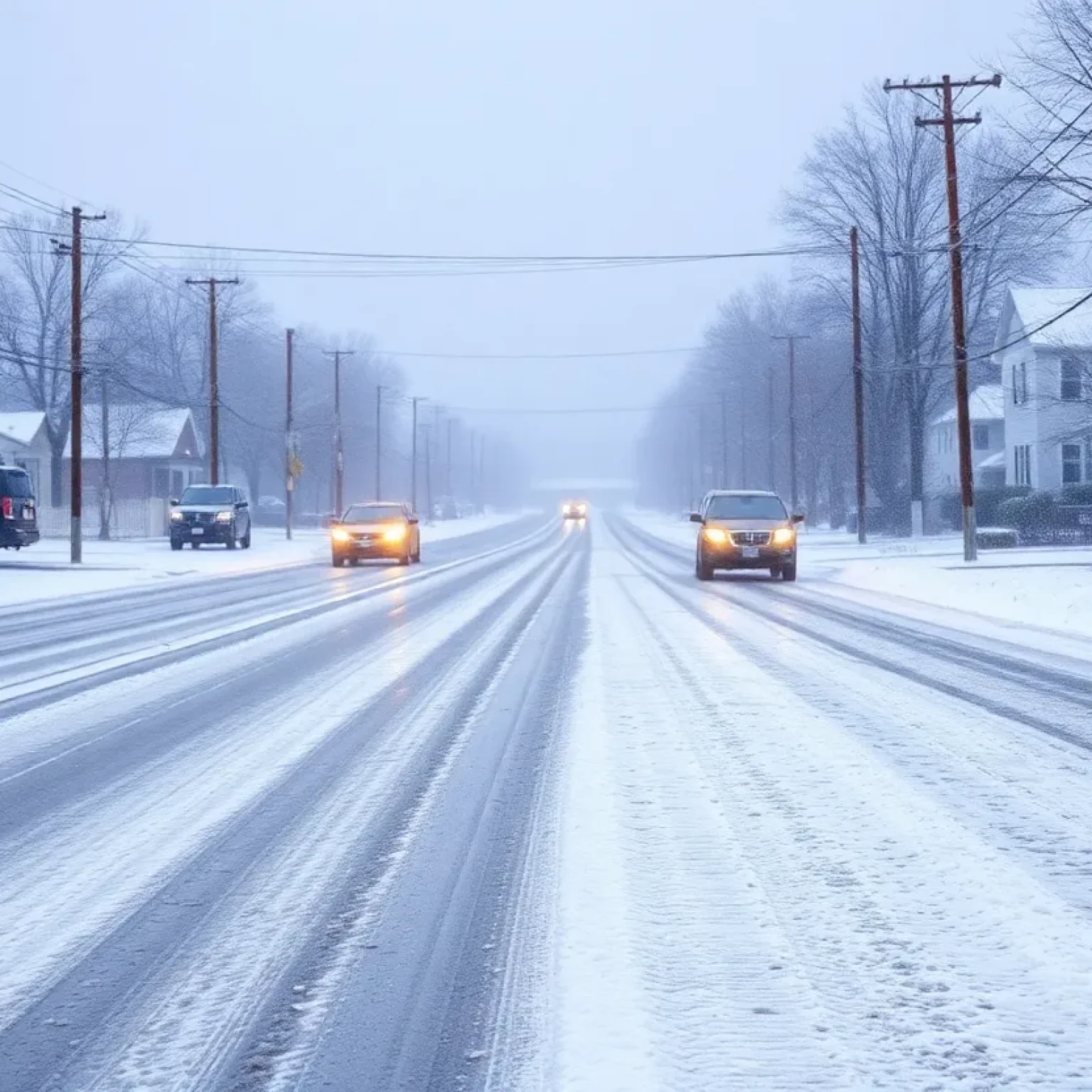 Icy roads in South Carolina due to winter storm