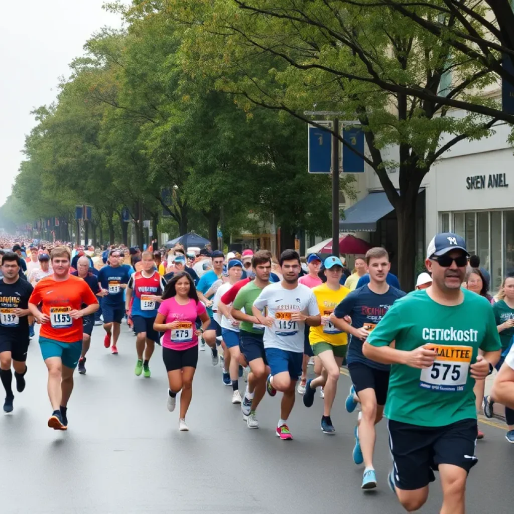 Runners participating in the Aiken Triple Crown Road Races