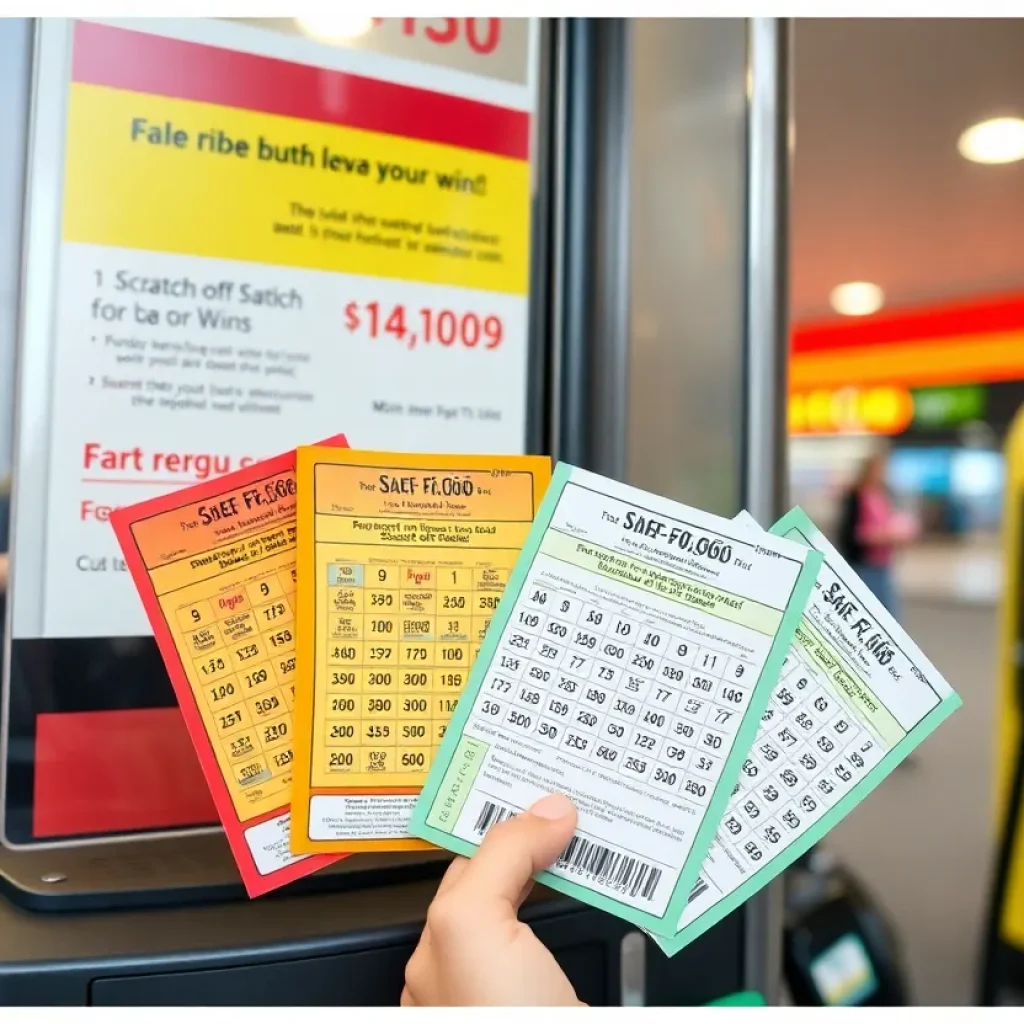 Gas station selling lottery scratch-off tickets in Windsor, SC