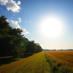 A scenic view of Aiken, South Carolina with investment symbols