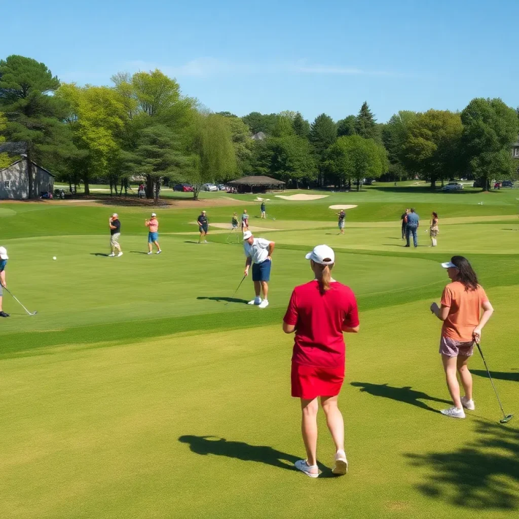 Community members enjoying golf at the First Tee of Aiken