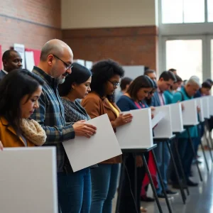 Voters participating in the North Augusta municipal election.