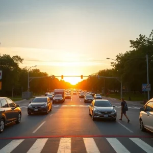 A busy intersection near the University of South Carolina