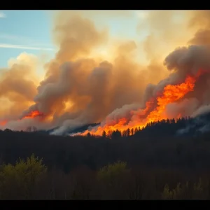 Firefighters battling wildfires in the Carolinas