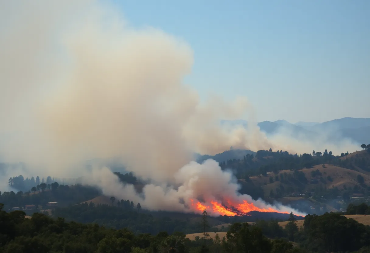 Wildfires burning near Greenville and Pickens Counties in South Carolina